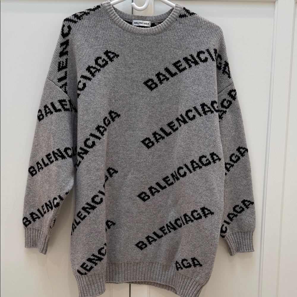 Balenciaga Gray Logo Sweater